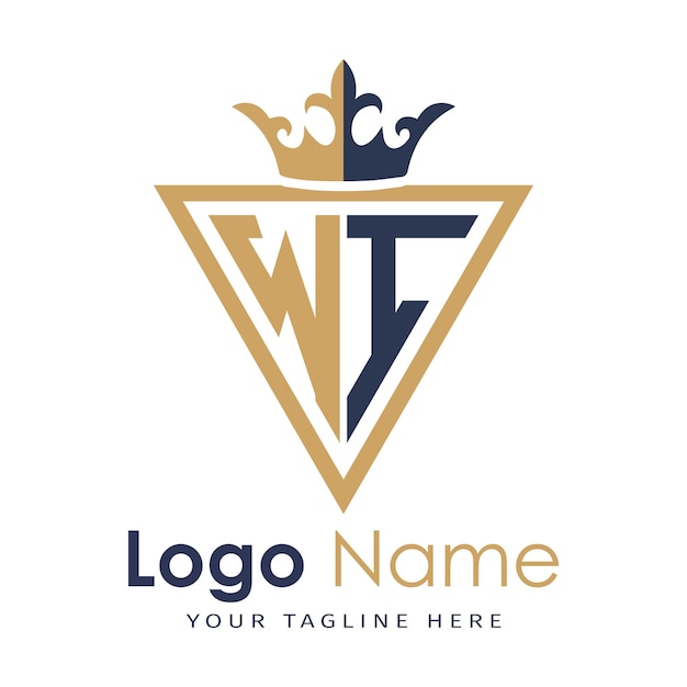 Monograma inicial con el logotipo de la letra creativa en forma de triángulo
