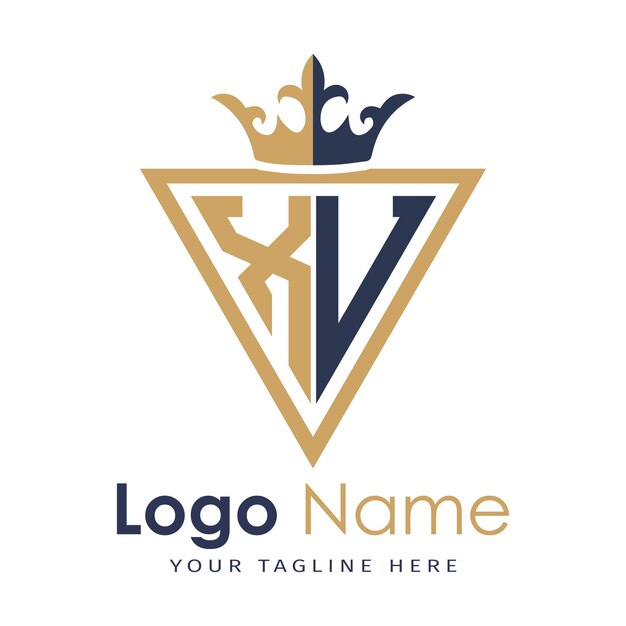 Monograma inicial con el logotipo de la letra creativa en forma de triángulo