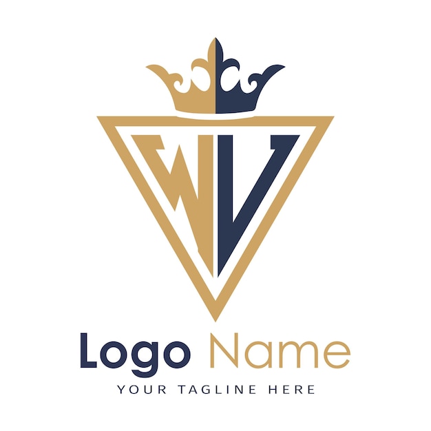 Monograma inicial con el logotipo de la letra creativa en forma de triángulo
