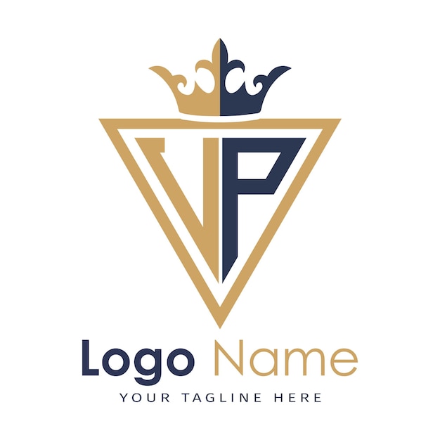Monograma inicial con el logotipo de la letra creativa en forma de triángulo