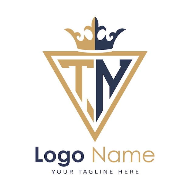 Monograma inicial con el logotipo de la letra creativa en forma de triángulo