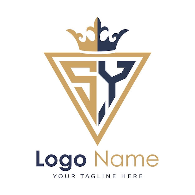 Monograma inicial con el logotipo de la letra creativa en forma de triángulo