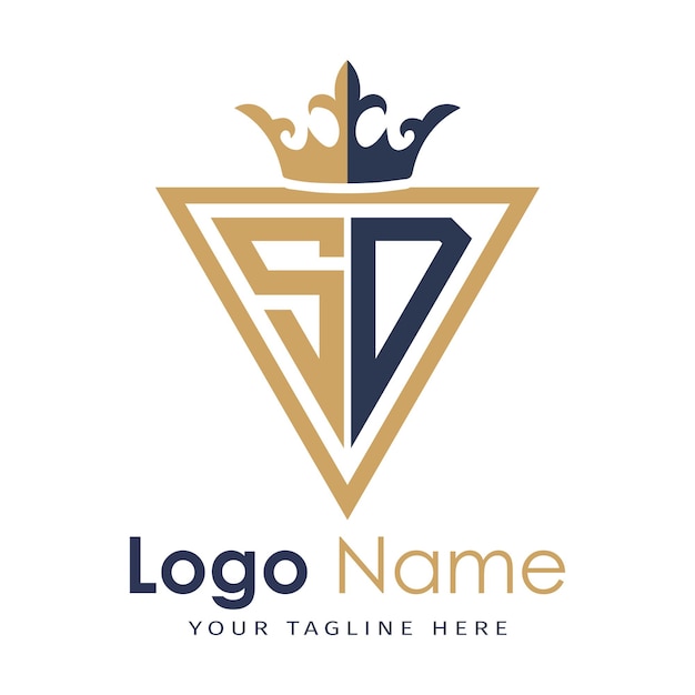 Monograma inicial con el logotipo de la letra creativa en forma de triángulo