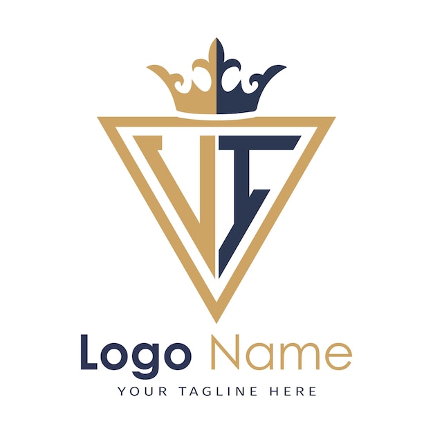 Monograma inicial con el logotipo de la letra creativa en forma de triángulo