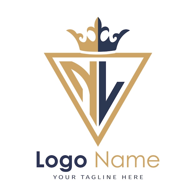 Monograma inicial con el logotipo de la letra creativa en forma de triángulo