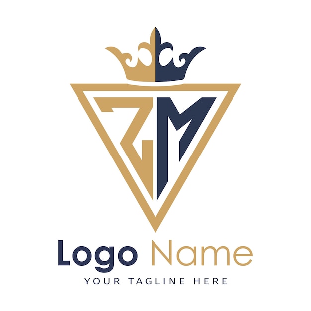 Monograma inicial con el logotipo de la letra creativa en forma de triángulo