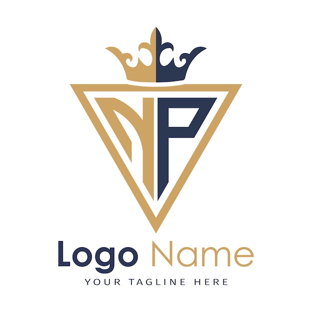 Monograma inicial con el logotipo de la letra creativa en forma de triángulo