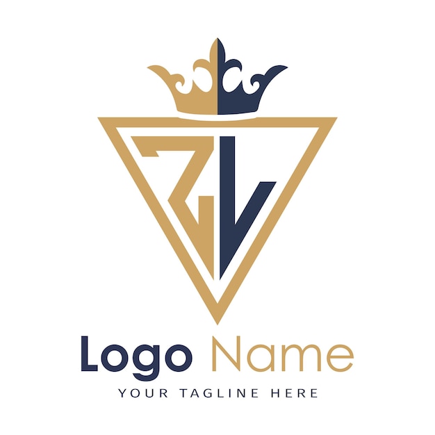 Monograma inicial con el logotipo de la letra creativa en forma de triángulo
