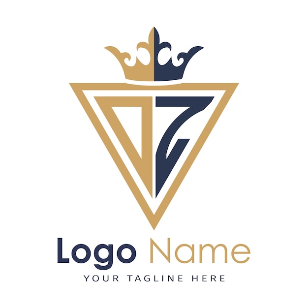 Monograma inicial con el logotipo de la letra creativa en forma de triángulo
