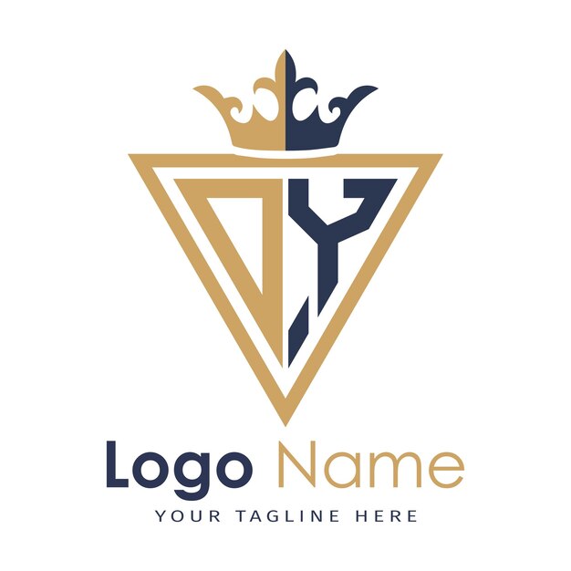Monograma inicial con el logotipo de la letra creativa en forma de triángulo