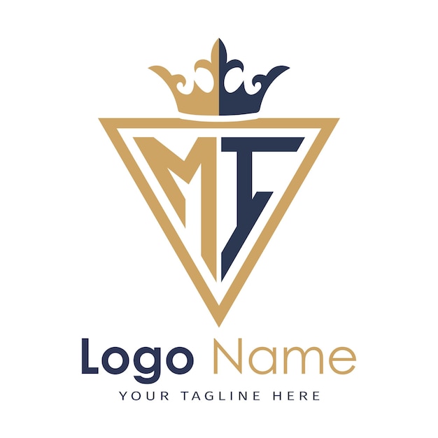 Monograma inicial con el logotipo de la letra creativa en forma de triángulo