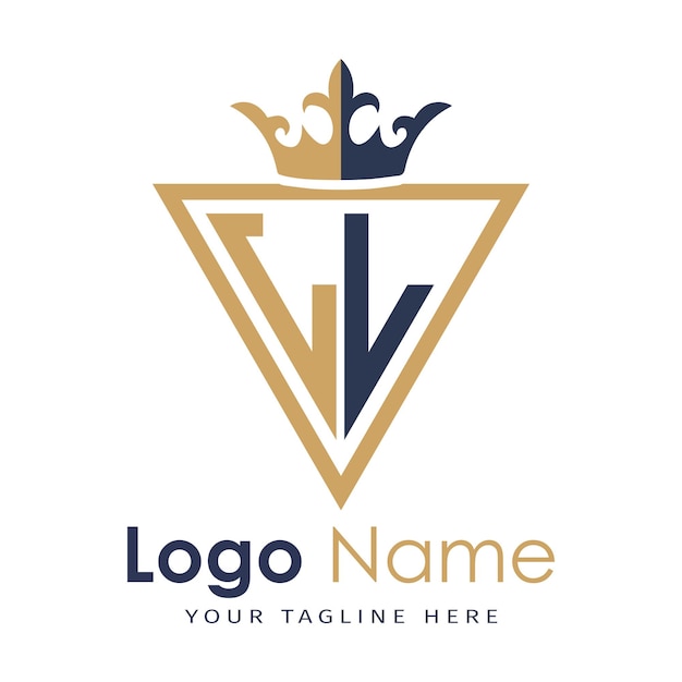 Monograma inicial con el logotipo de la letra creativa en forma de triángulo