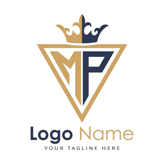 Monograma inicial con el logotipo de la letra creativa en forma de triángulo