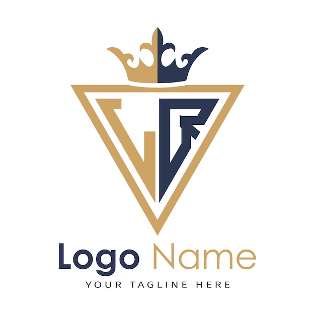 Monograma inicial con el logotipo de la letra creativa en forma de triángulo