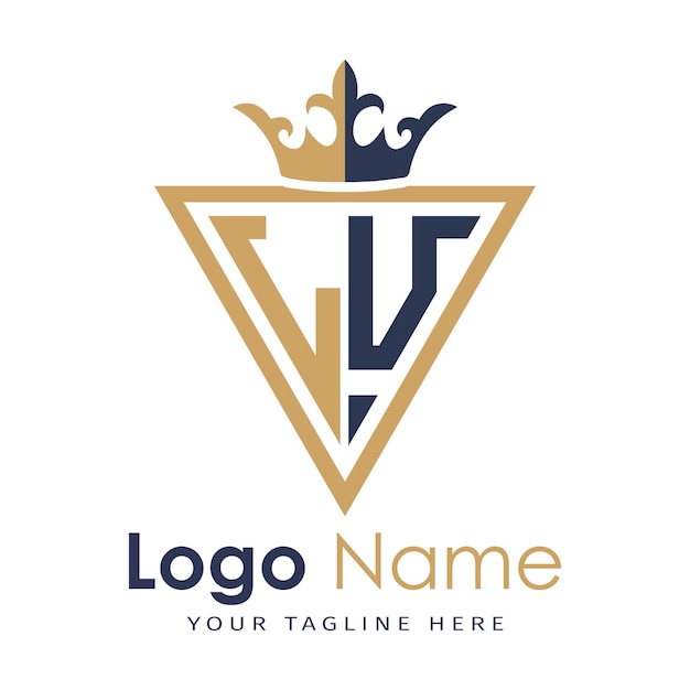 Monograma inicial con el logotipo de la letra creativa en forma de triángulo