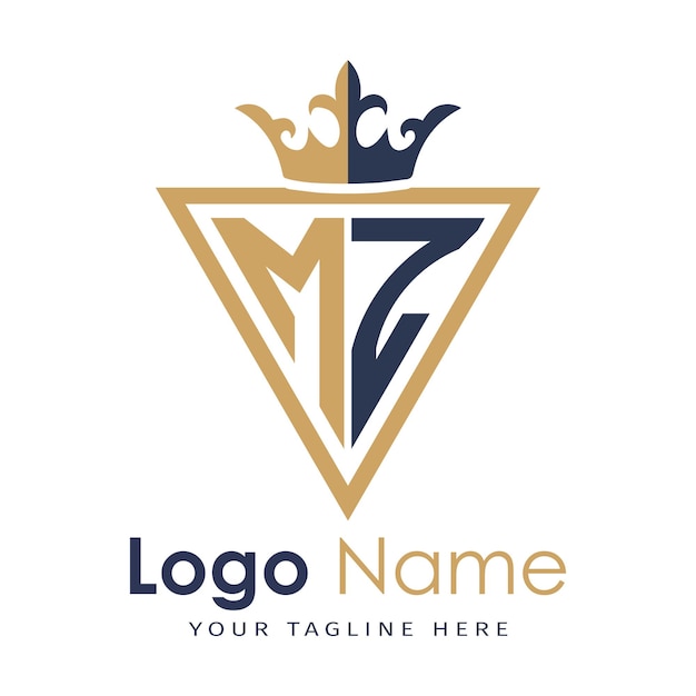 Monograma inicial con el logotipo de la letra creativa en forma de triángulo
