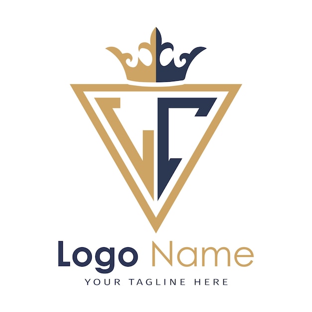 Monograma inicial con el logotipo de la letra creativa en forma de triángulo