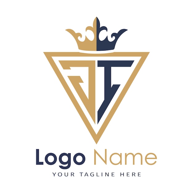 Monograma inicial con el logotipo de la letra creativa en forma de triángulo