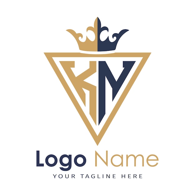 Monograma inicial con el logotipo de la letra creativa en forma de triángulo