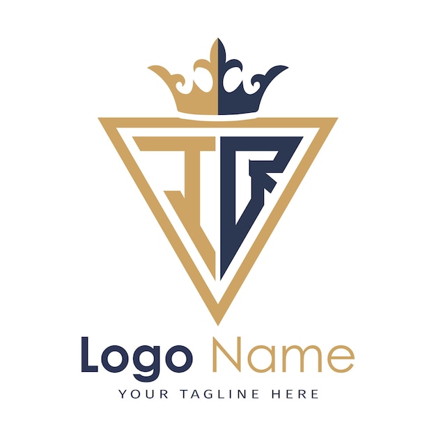 Monograma inicial con el logotipo de la letra creativa en forma de triángulo