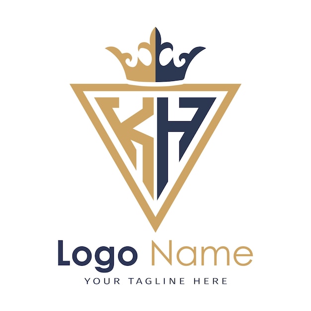 Monograma inicial con el logotipo de la letra creativa en forma de triángulo