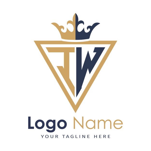 Monograma inicial con el logotipo de la letra creativa en forma de triángulo