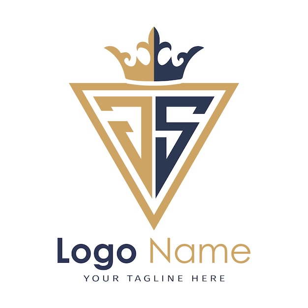 Monograma inicial con el logotipo de la letra creativa en forma de triángulo