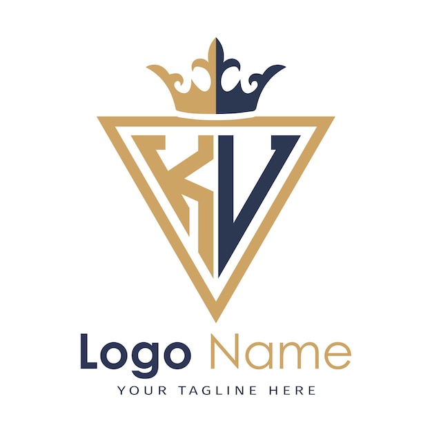 Monograma inicial con el logotipo de la letra creativa en forma de triángulo