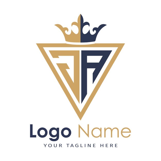 Monograma inicial con el logotipo de la letra creativa en forma de triángulo