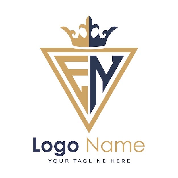 Monograma inicial con el logotipo de la letra creativa en forma de triángulo