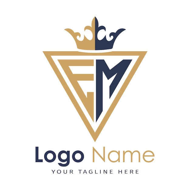 Monograma inicial con el logotipo de la letra creativa en forma de triángulo