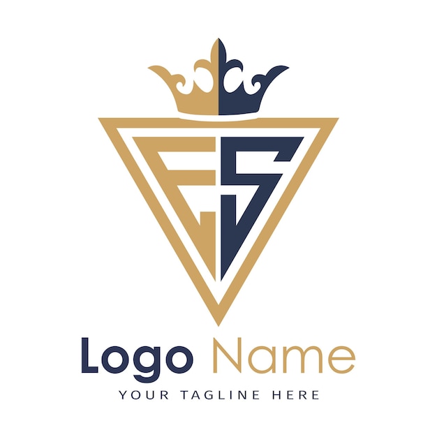 Monograma inicial con el logotipo de la letra creativa en forma de triángulo
