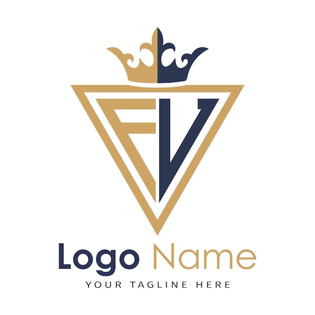 Monograma inicial con el logotipo de la letra creativa en forma de triángulo