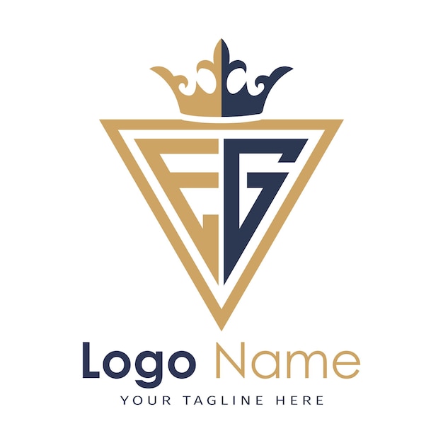 Monograma inicial con el logotipo de la letra creativa en forma de triángulo