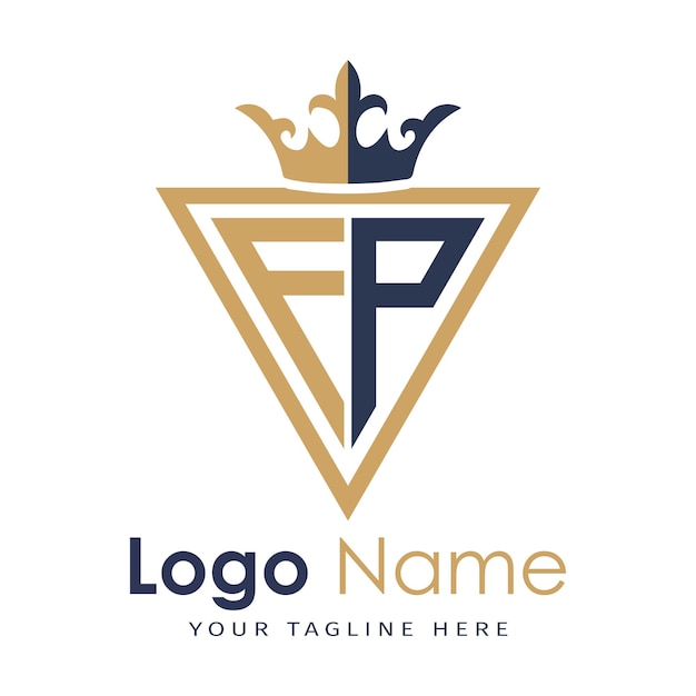 Monograma inicial con el logotipo de la letra creativa en forma de triángulo