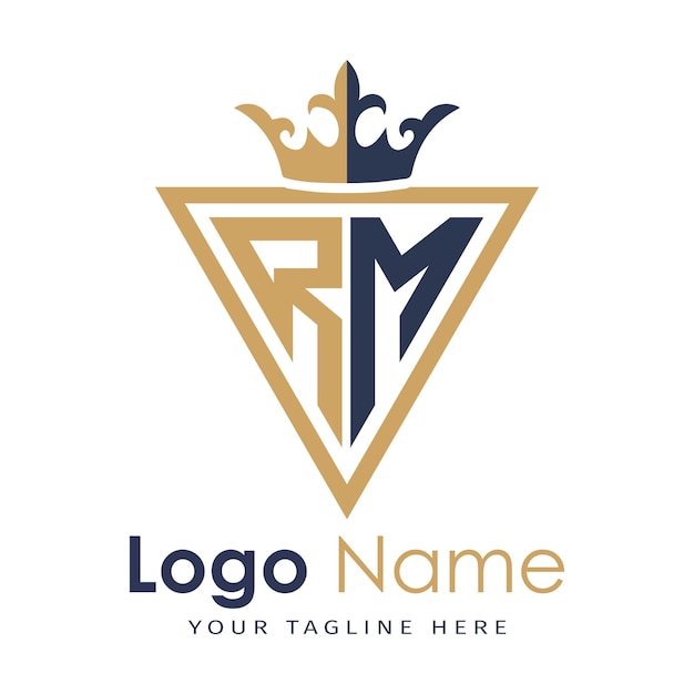 Monograma inicial con el logotipo de la letra creativa en forma de triángulo