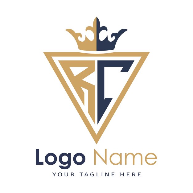 Monograma inicial con el logotipo de la letra creativa en forma de triángulo