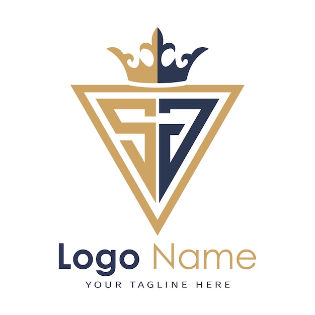 Monograma inicial con el logotipo de la letra creativa en forma de triángulo