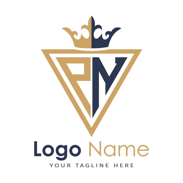Monograma inicial con el logotipo de la letra creativa en forma de triángulo