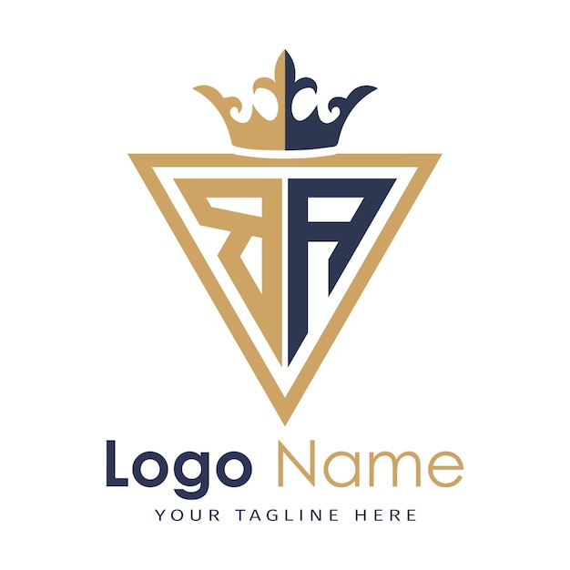 Monograma inicial con el logotipo de la letra creativa en forma de triángulo