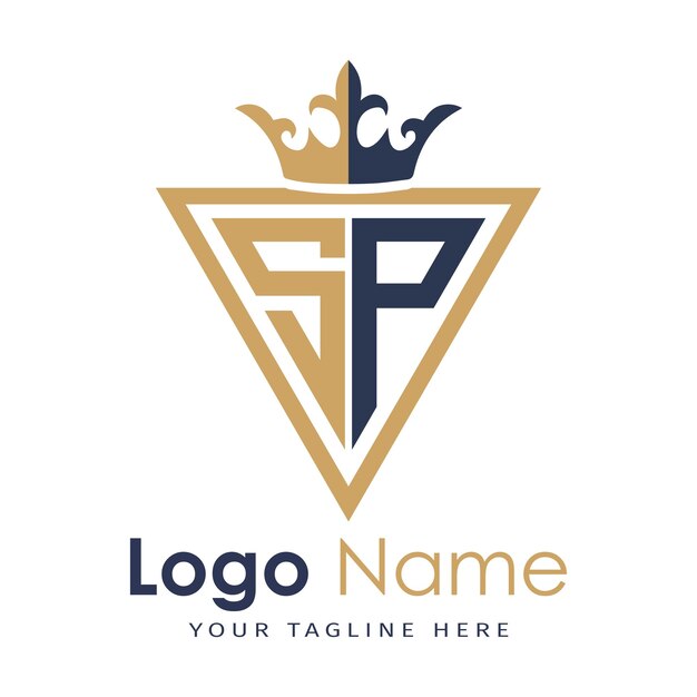 Monograma inicial con el logotipo de la letra creativa en forma de triángulo