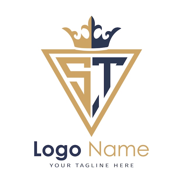 Monograma inicial con el logotipo de la letra creativa en forma de triángulo