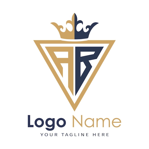 Monograma inicial con el logotipo de la letra creativa en forma de triángulo