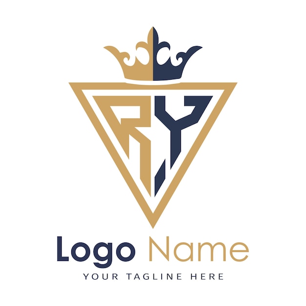 Monograma inicial con el logotipo de la letra creativa en forma de triángulo