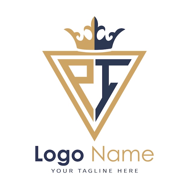 Monograma inicial con el logotipo de la letra creativa en forma de triángulo