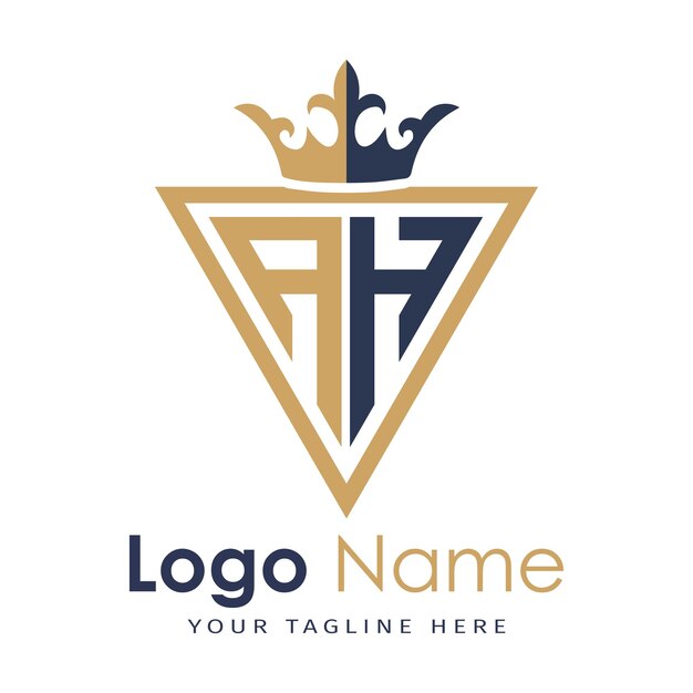 Monograma inicial con el logotipo de la letra creativa en forma de triángulo