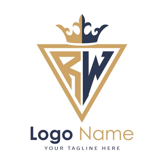 Monograma inicial con el logotipo de la letra creativa en forma de triángulo