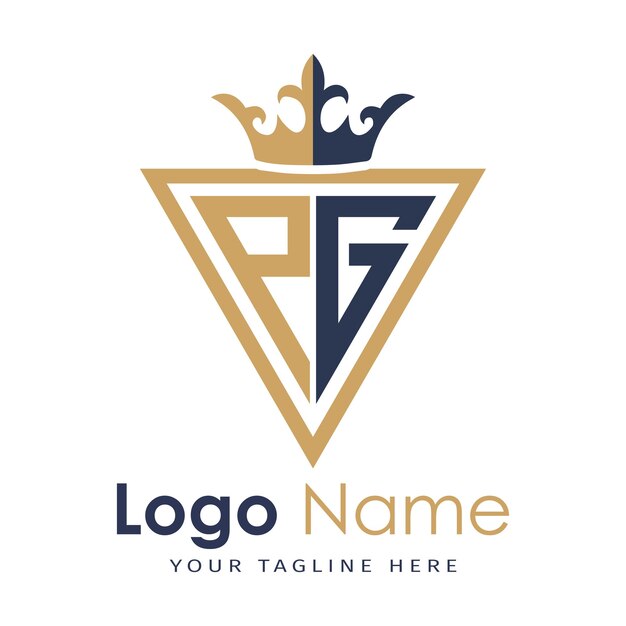 Monograma inicial con el logotipo de la letra creativa en forma de triángulo
