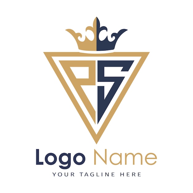 Monograma inicial con el logotipo de la letra creativa en forma de triángulo