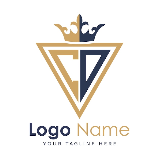 Monograma inicial con el logotipo de la letra creativa en forma de triángulo